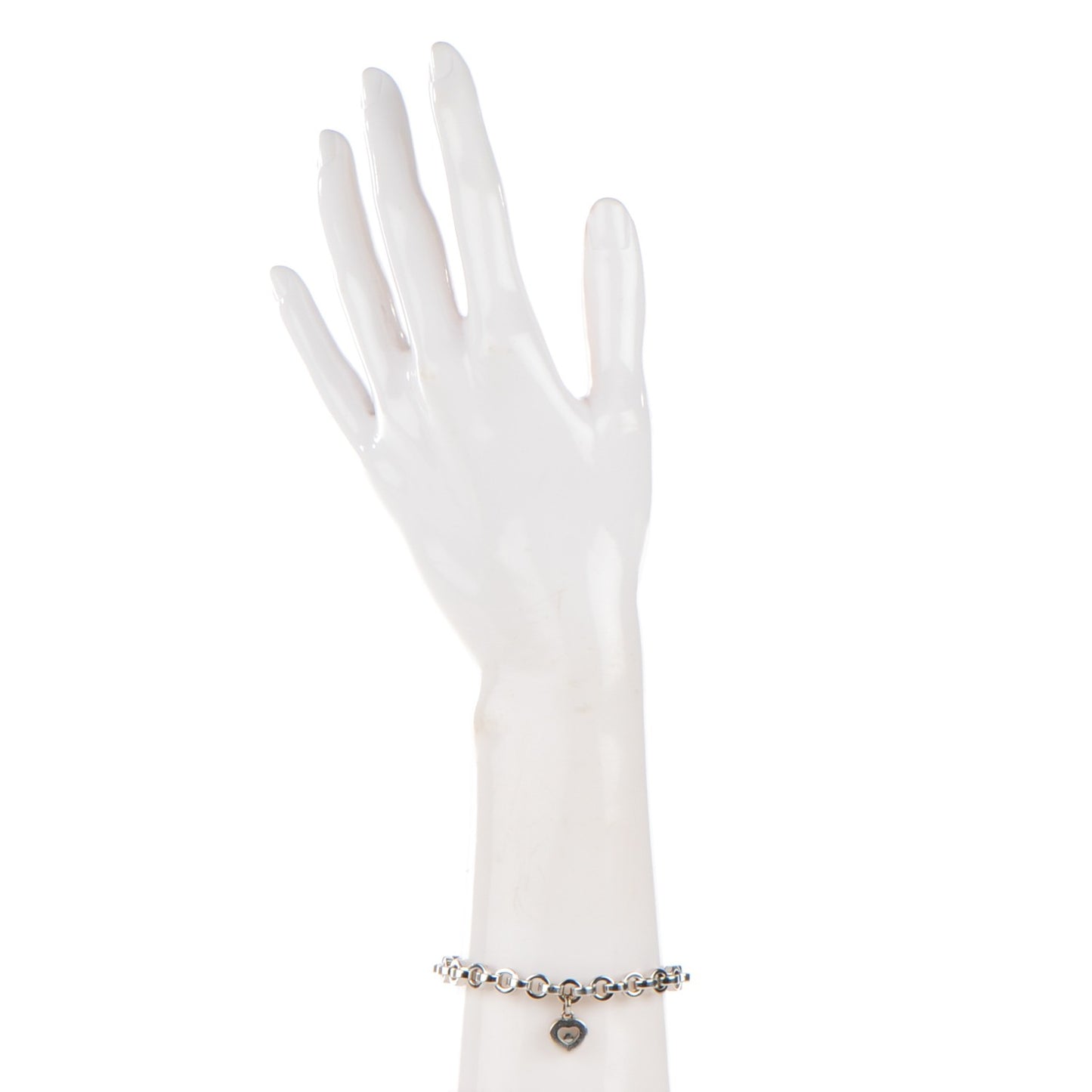 18K White Gold Happy Diamond Icons Heart Bracelet