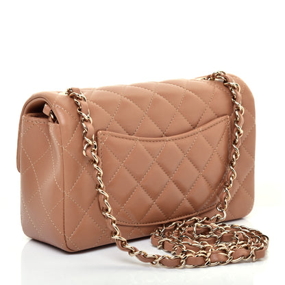 Chanel Lambskin Quilted Mini Rectangular Flap Brown 3 of 10