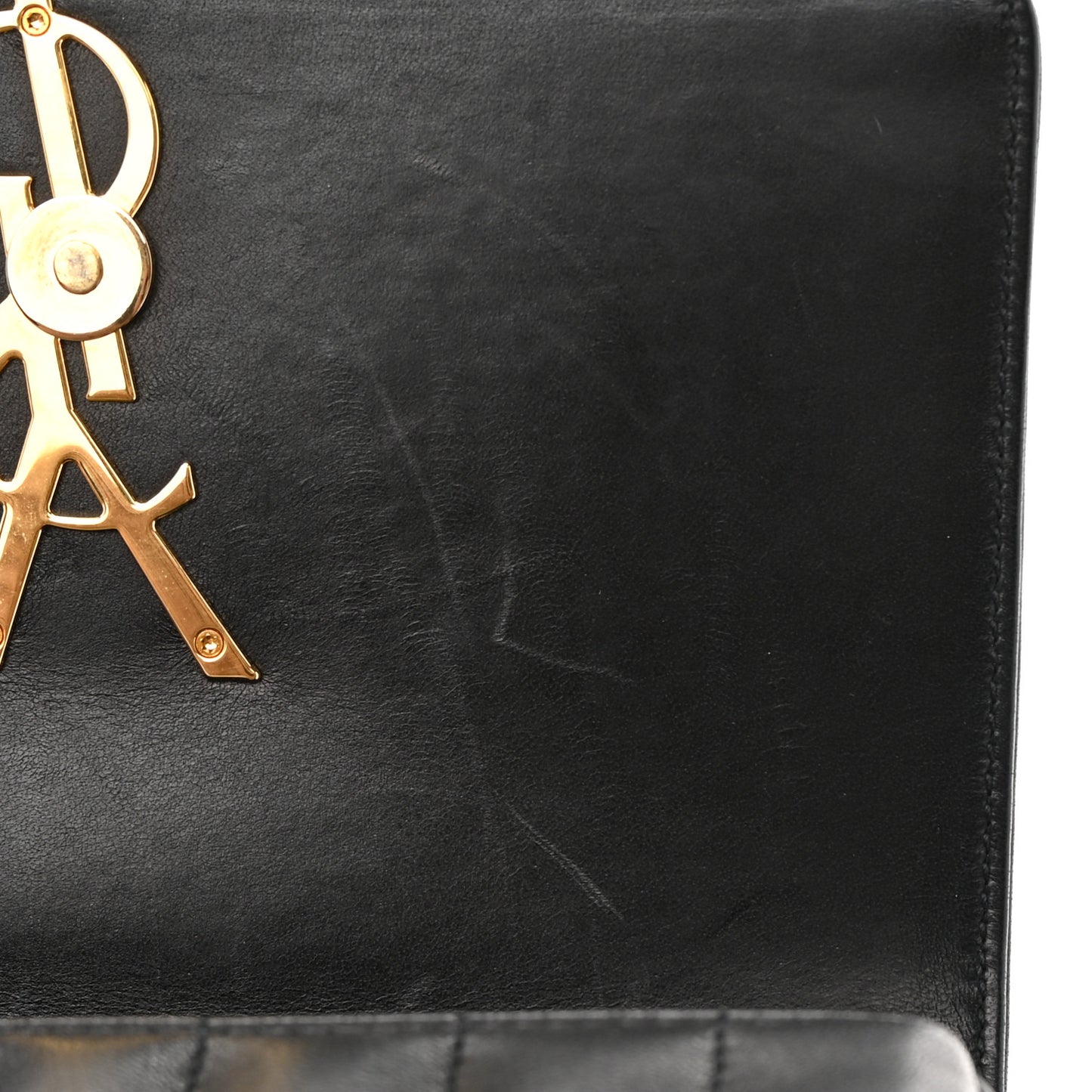 Lambskin Matelasse Monogram Medium Vicky Chain Bag Black