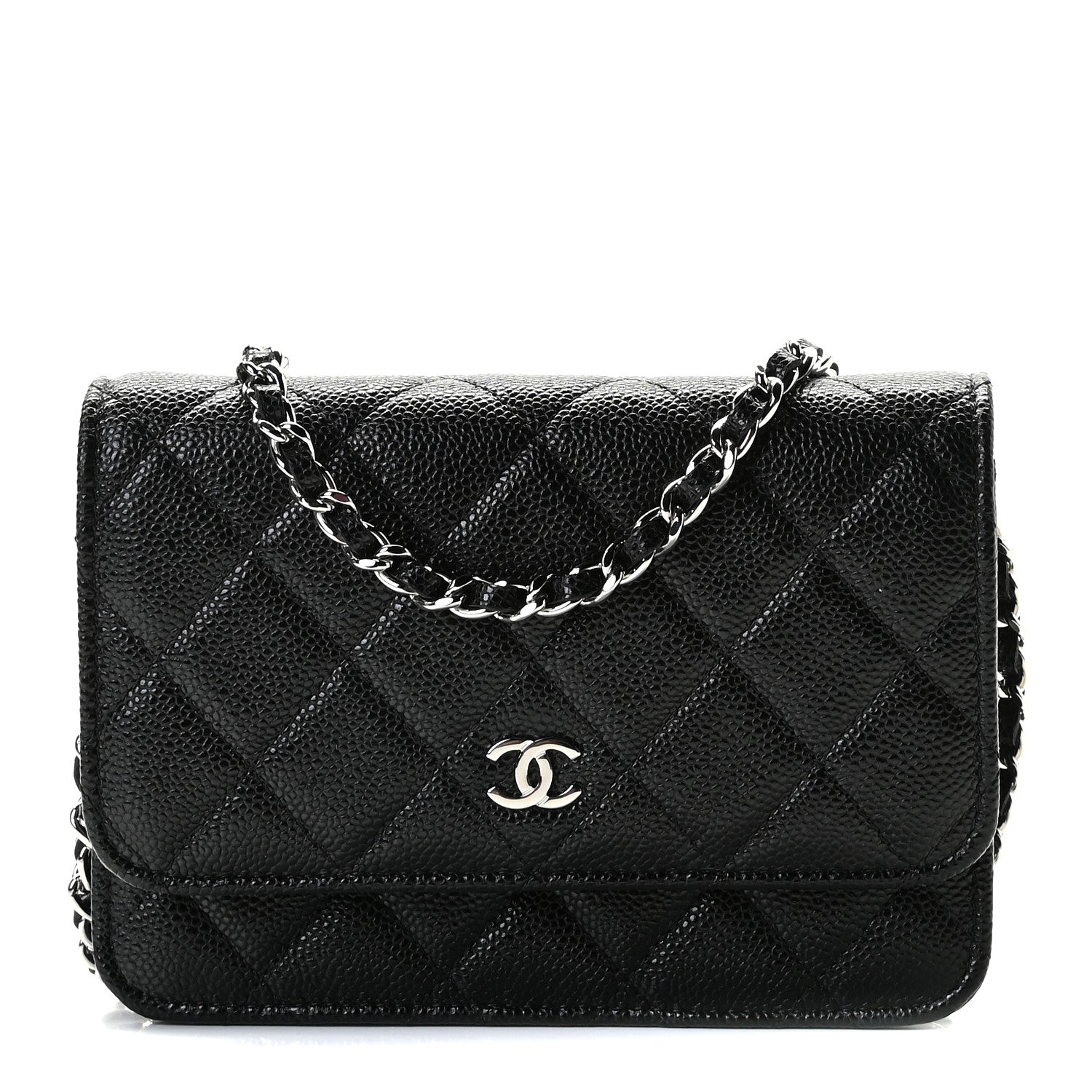 Chanel Caviar Quilted Mini Wallet On Chain WOC Black 1 of 9