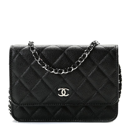 Chanel Caviar Quilted Mini Wallet On Chain WOC Black 1 of 9