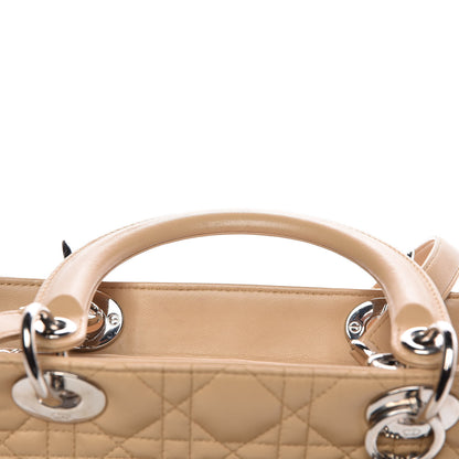 Christian Dior Lambskin Cannage Medium Lady Dior Beige 9 of 11