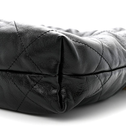 Chanel Shiny Crumpled Calfskin Quilted Pearl Mini Chanel 22 Black 10 of 10
