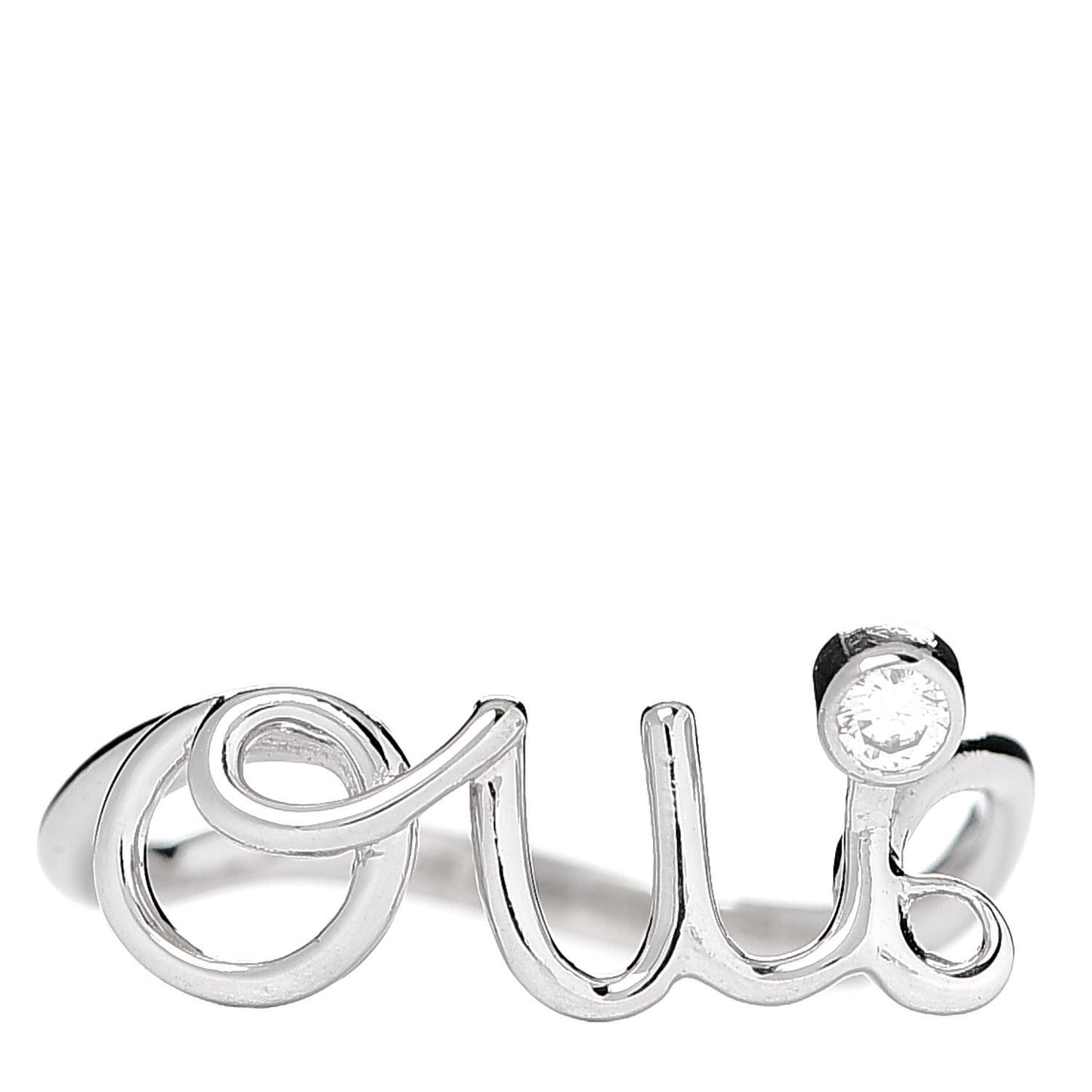 18K White Gold Diamond Oui Ring 50 5.25