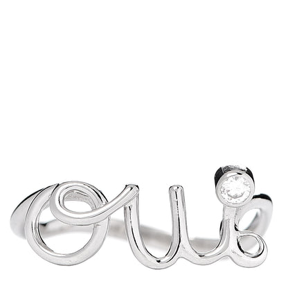 Christian Dior 18K White Gold Diamond Oui Ring 50 5.25 1 of 5