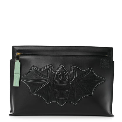 Loewe Calfskin Embroidered Bat T Pouch Black 1 of 7