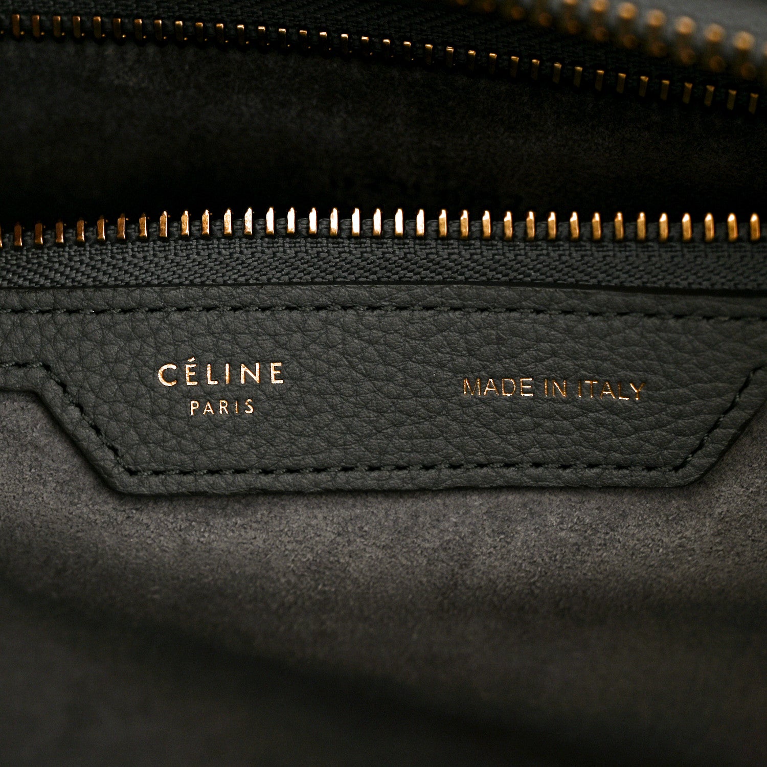 Celine Drummed Calfskin Mini Luggage Kohl 6 of 12