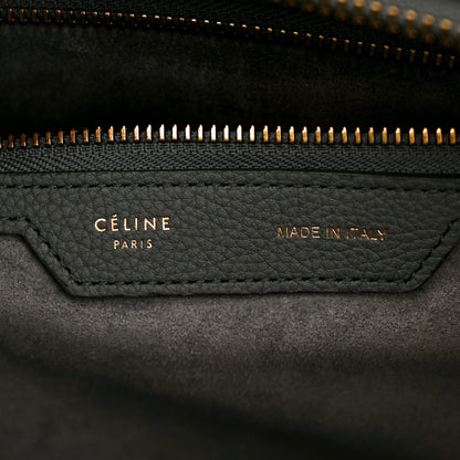 Celine Drummed Calfskin Mini Luggage Kohl 6 of 12