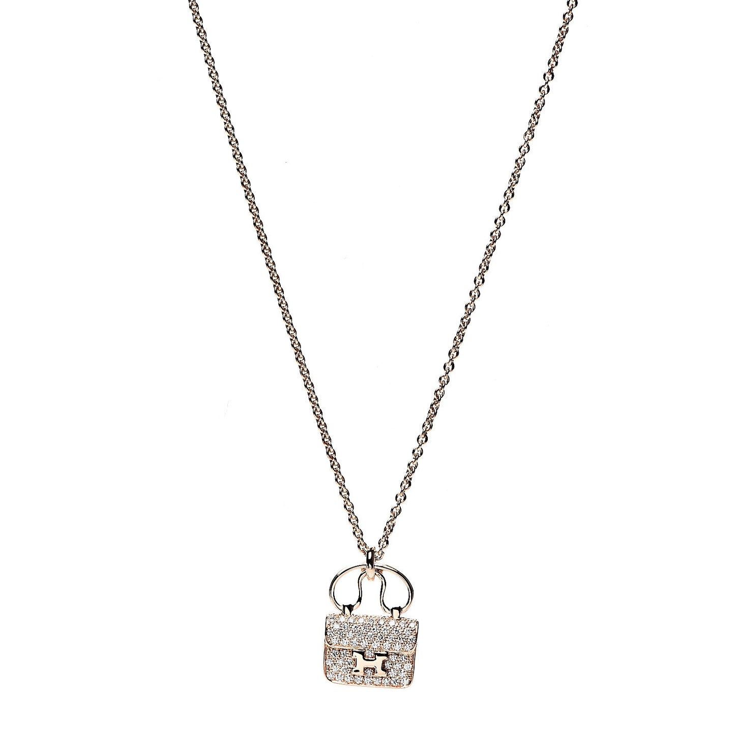 18K Rose Gold Diamond Constance Amulette Pendant Necklace