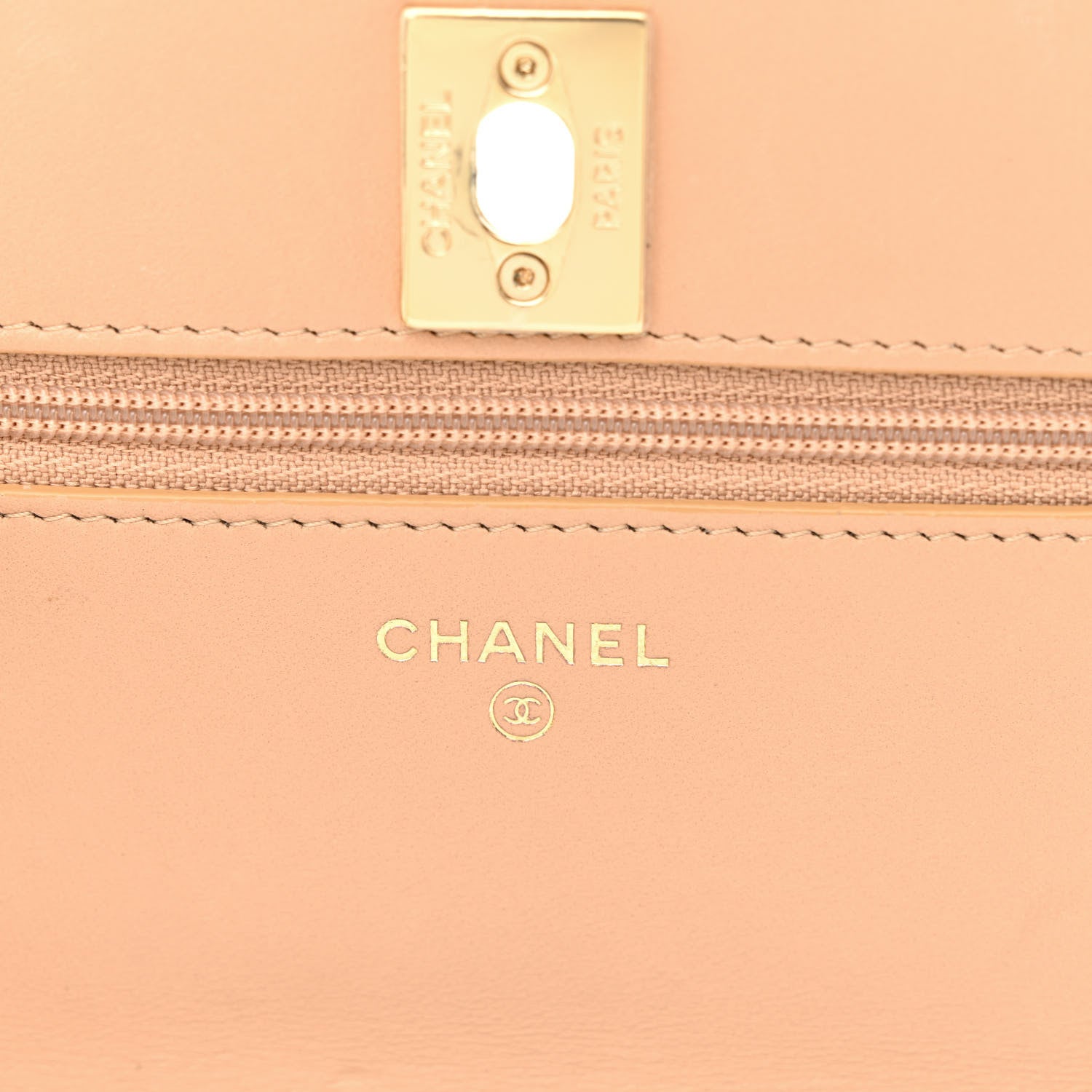 Chanel Lambskin Quilted Trendy CC Wallet On Chain WOC Beige 6 of 20