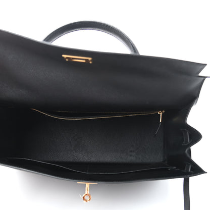 Hermes Epsom Kelly Sellier 35 Black 5 of 12