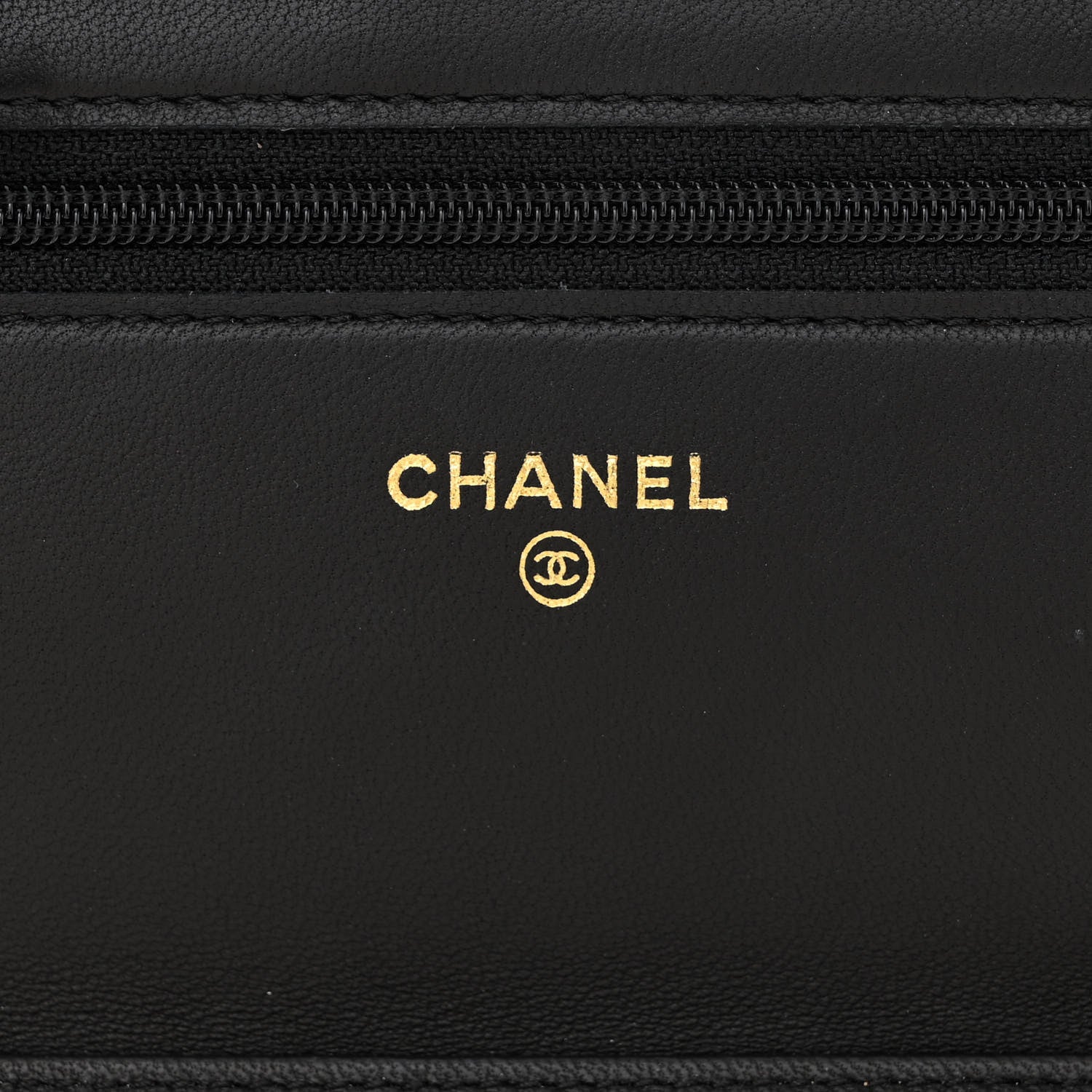 Chanel Lambskin Camellia Embossed Wallet on Chain WOC Black 6 of 12