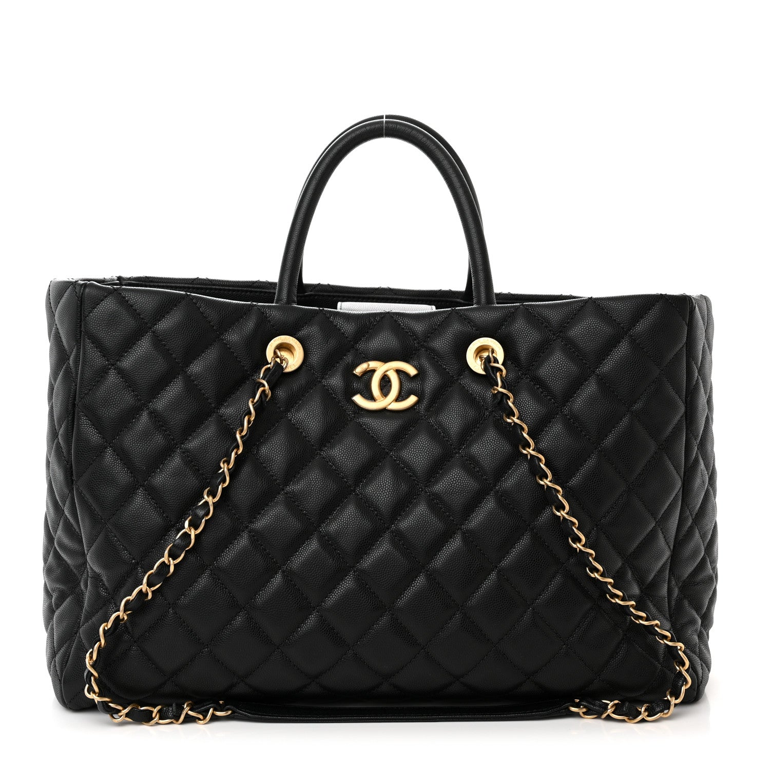 Chanel Caviar Quilted Large Coco Handle Shopping Tote Black 1 of 14