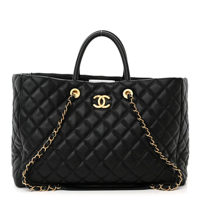 Chanel Caviar Quilted Large Coco Handle Shopping Tote Black 1 of 14