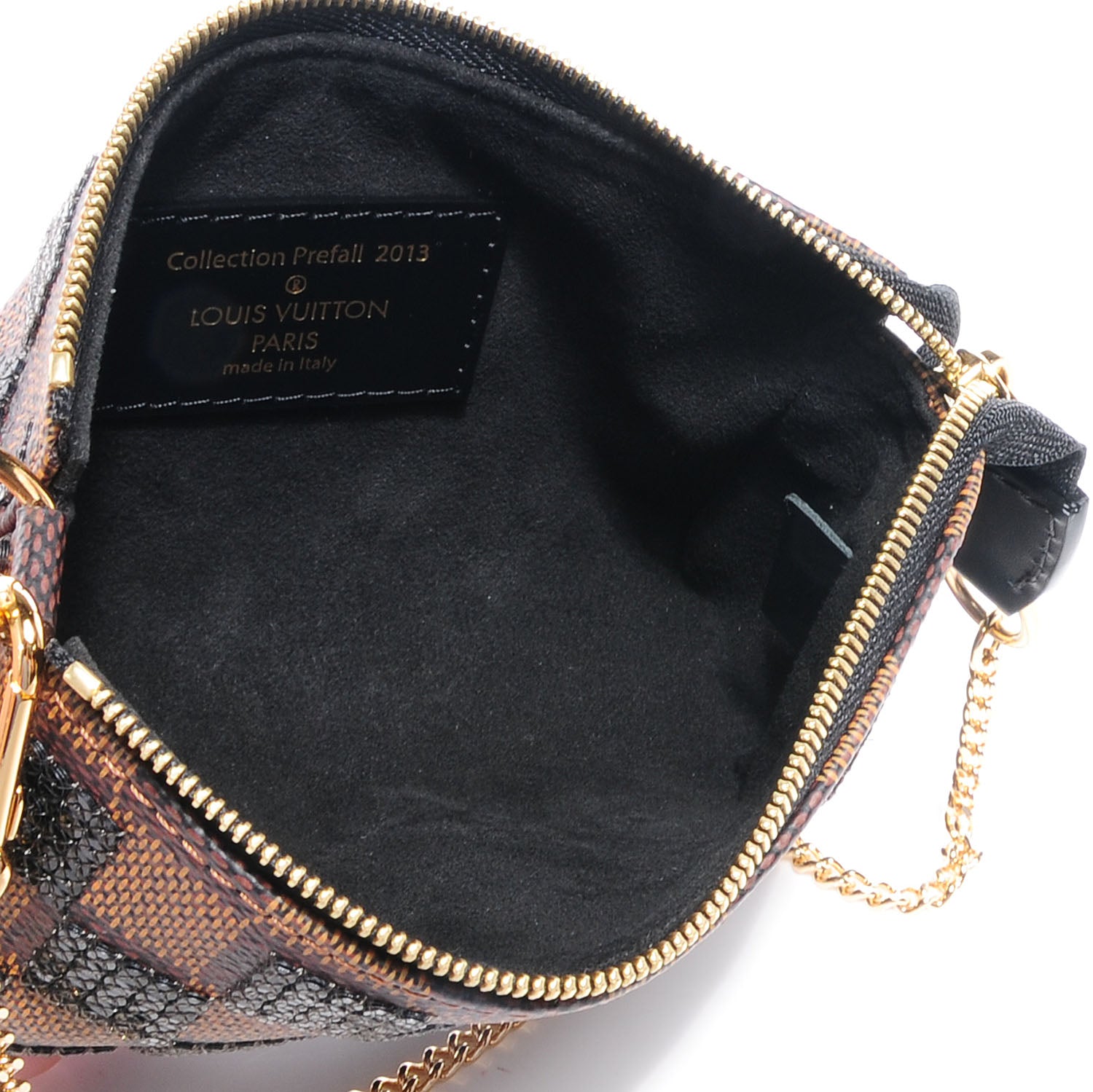 Louis Vuitton Damier Paillettes Mini Pochette Accessories Black 7 of 9