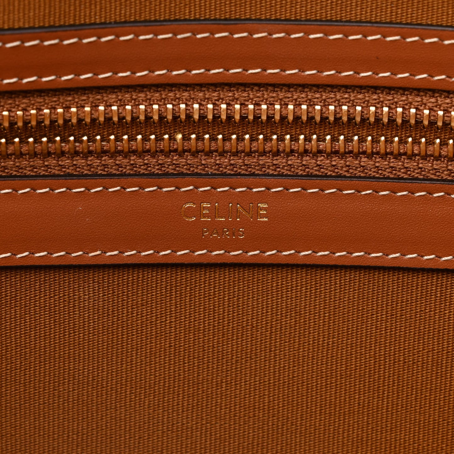Triomphe Canvas Calfskin Horizontal Cabas Tan