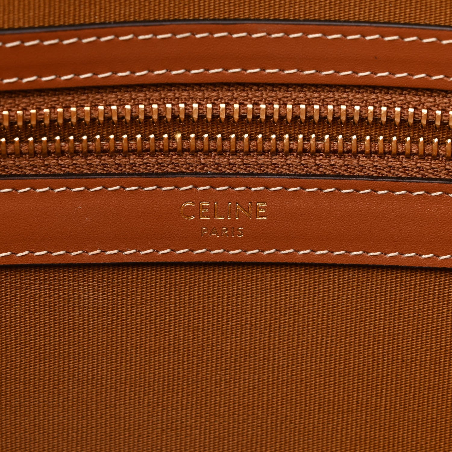 Celine Triomphe Canvas Calfskin Horizontal Cabas Tan 6 of 11