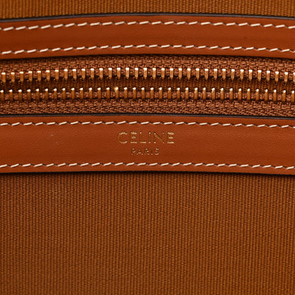 Celine Triomphe Canvas Calfskin Horizontal Cabas Tan 6 of 11