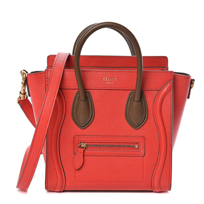 Celine Goatskin Nano Tri-Color Luggage Red 1 of 8