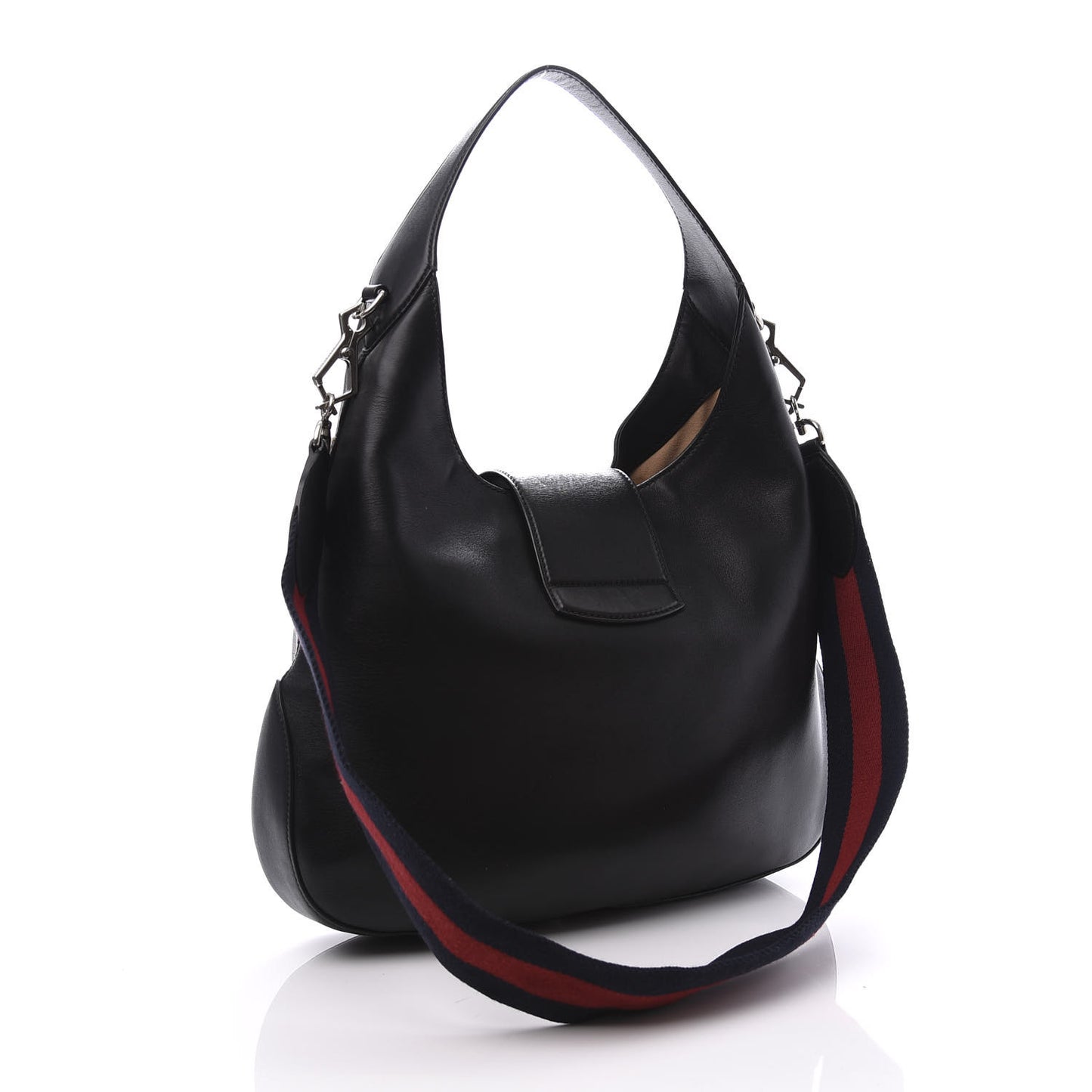 Calfskin Web Garden Collection Embroidered Medium Dionysus Hobo Black