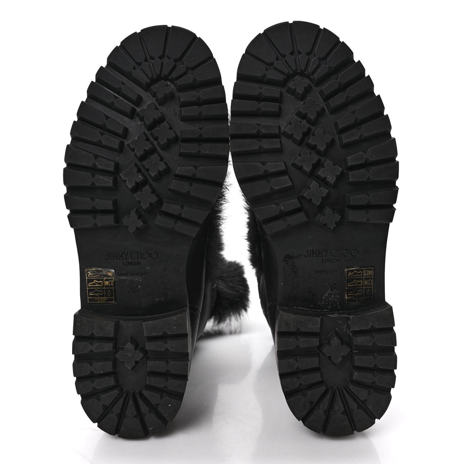 Jimmy Choo Lambkin Fur Glacie Pom-Pom Boots 38 Black 6 of 10
