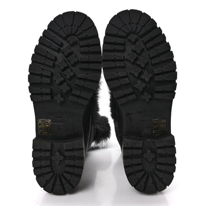 Jimmy Choo Lambkin Fur Glacie Pom-Pom Boots 38 Black 6 of 10