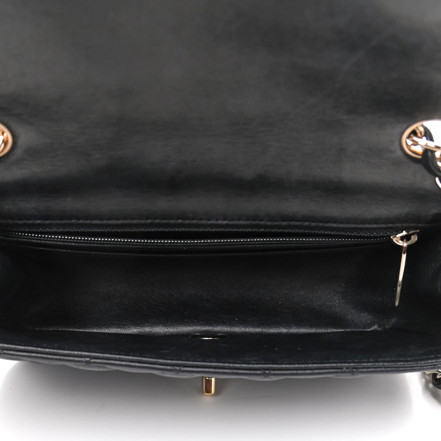Lambskin Quilted Mini Rectangular Flap Black