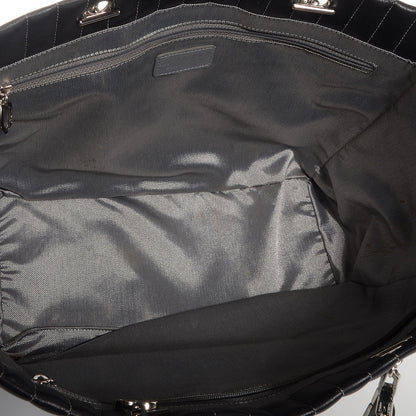 Chanel Lambskin Vertical Quilted Large Mademoiselle Tote Black 5 of 7