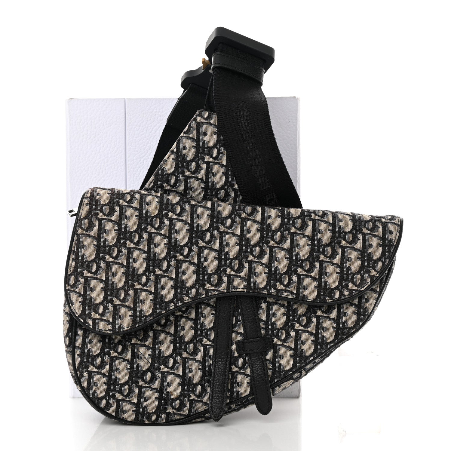 Christian Dior Oblique Mens Saddle Bag Blue 10 of 10