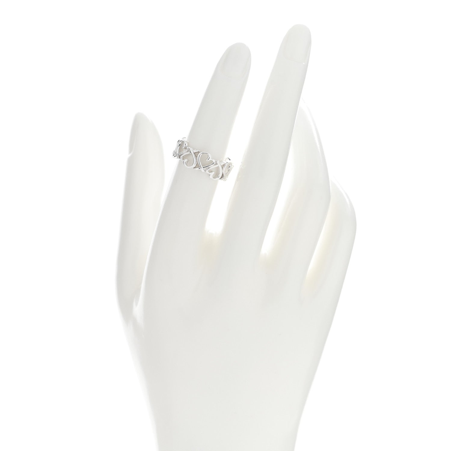 Tiffany Sterling Silver Paloma Picasso Loving Heart Band Ring 51 5.75 2 of 4