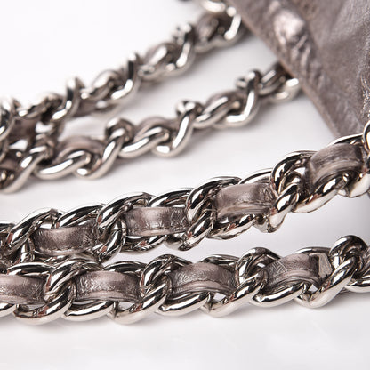Chanel Metallic Cracked Calfskin Modern Chain Tote Dark Silver 15 of 16
