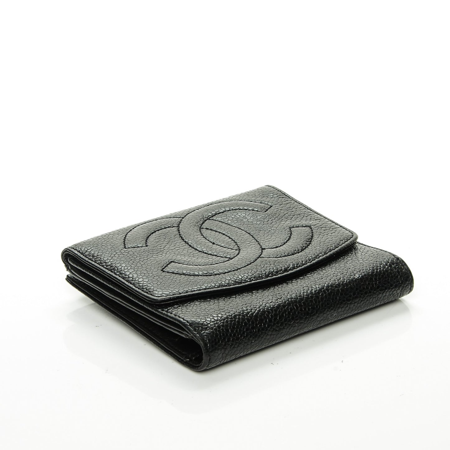 Caviar Timeless CC Compact French Wallet Black