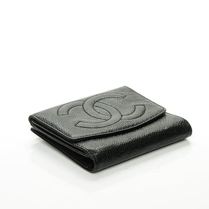 Chanel Caviar Timeless CC Compact French Wallet Black 4 of 8