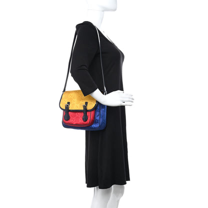 Gucci Monogram GG Childrens Messenger Bag Yellow Blue Red 2 of 11