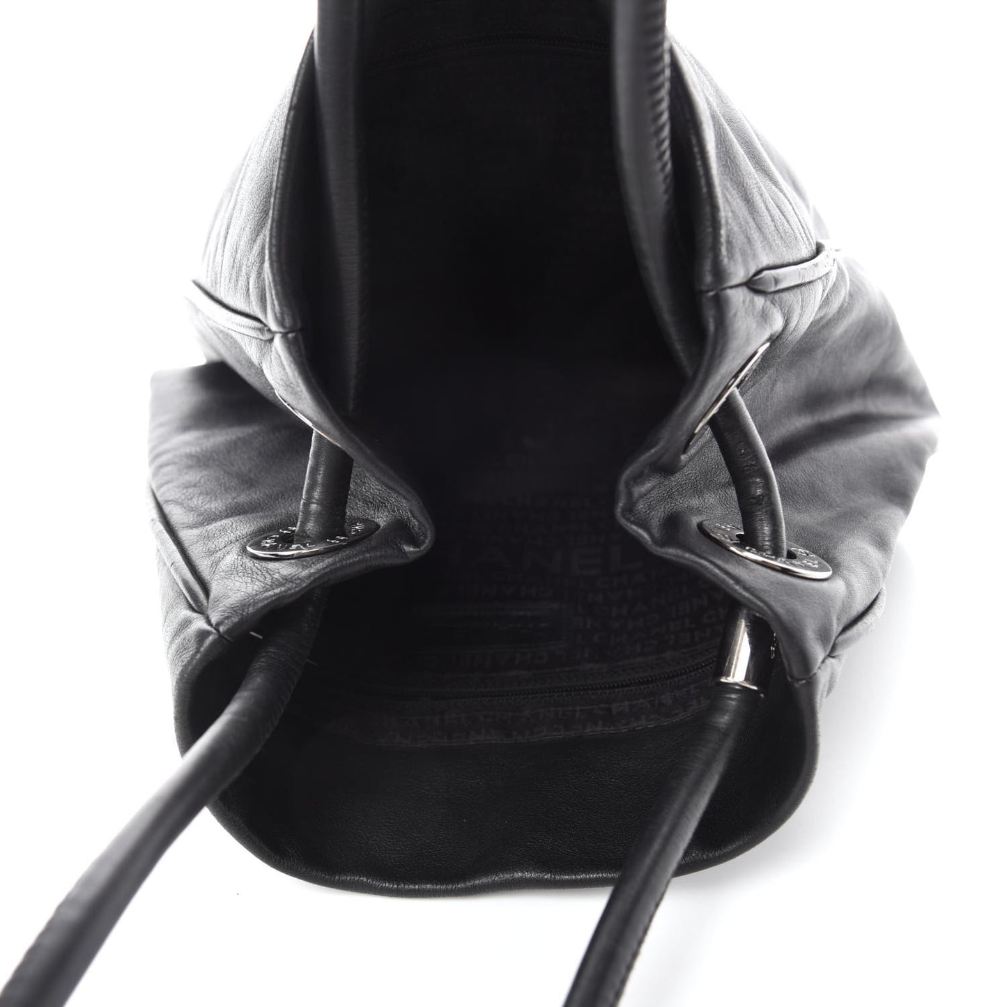 Lambskin Patent Calfskin Camellia Tote Black