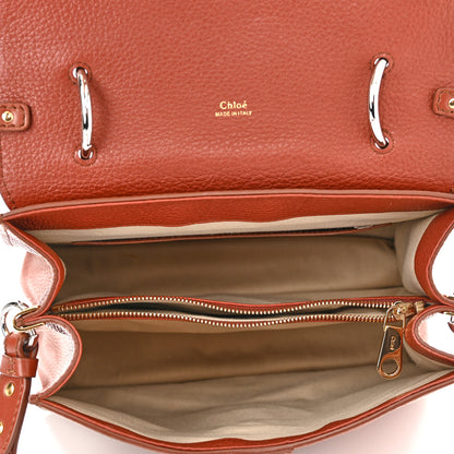 Chloe Shiny Grained Calfskin Medium Aby Day Shoulder Bag Sepia Brown 5 of 10