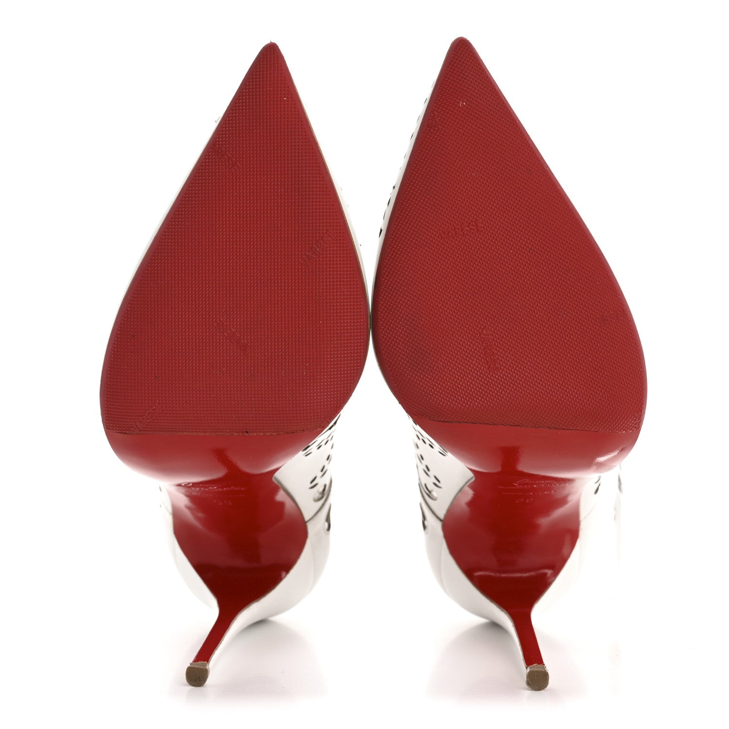 Christian Louboutin Calfskin PVC Impera 100 Pumps 38 White 6 of 13