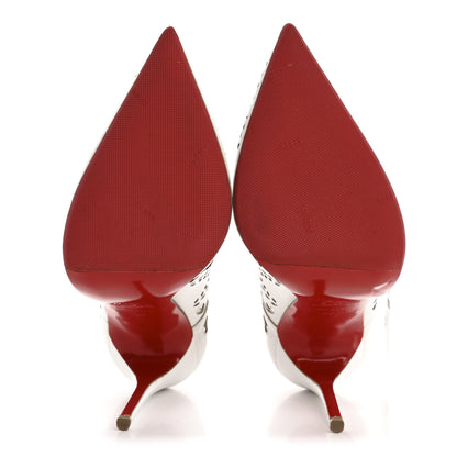 Christian Louboutin Calfskin PVC Impera 100 Pumps 38 White 6 of 13