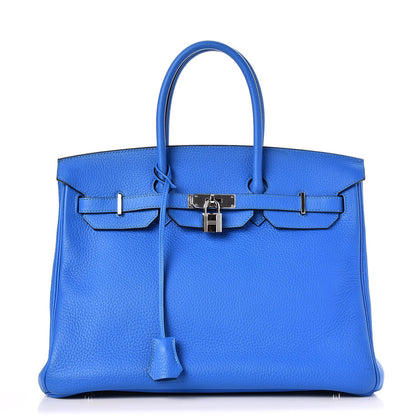 Hermes Taurillon Clemence Birkin 35 Bleu Hydra 1 of 33