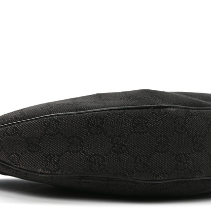 Gucci Monogram Half Moon Bamboo Ring Hobo Black 9 of 10