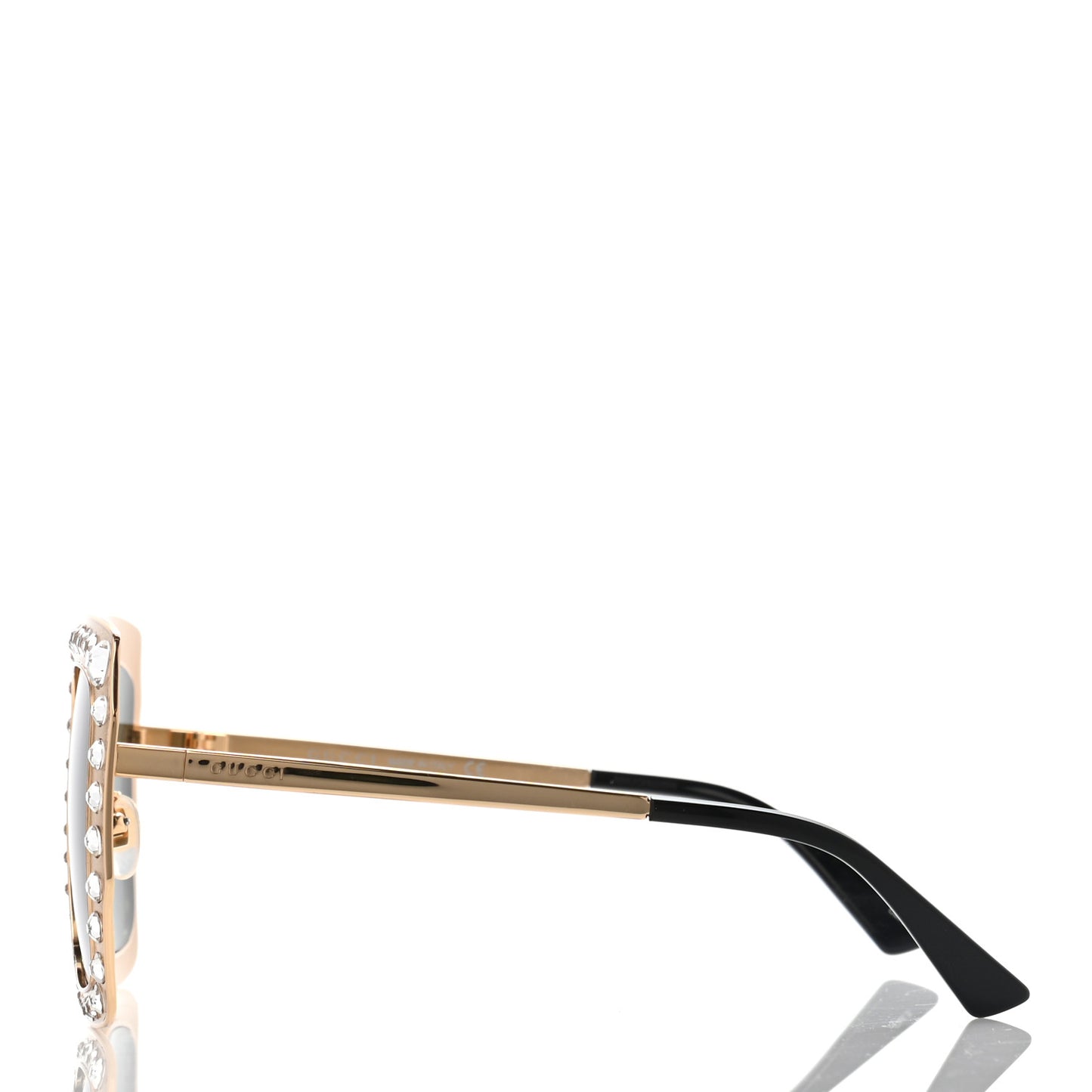 Metal Acetate Crystal Oversize GG0115S Sunglasses Gold