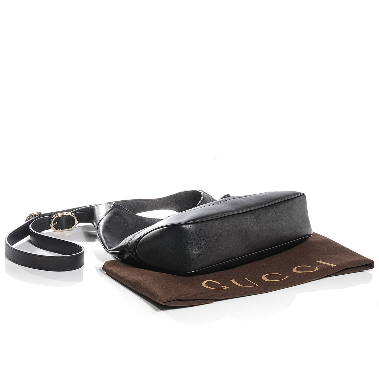 Leather Jackie Medium Shoulder Bag Black