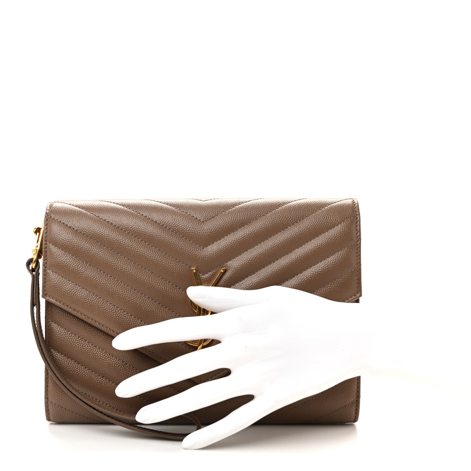 Saint Laurent Grain De Poudre Matelasse Chevron Monogram Cassandre