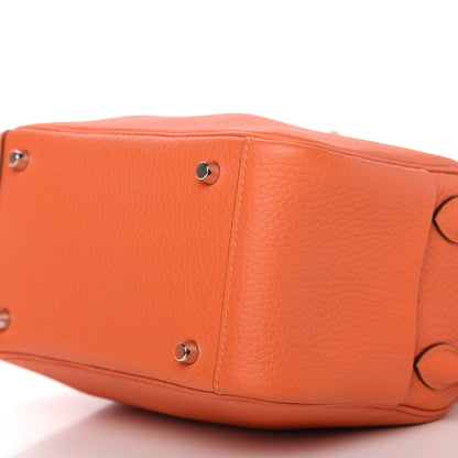 Hermes Taurillon Clemence Mini Lindy 20 Feu 7 of 9