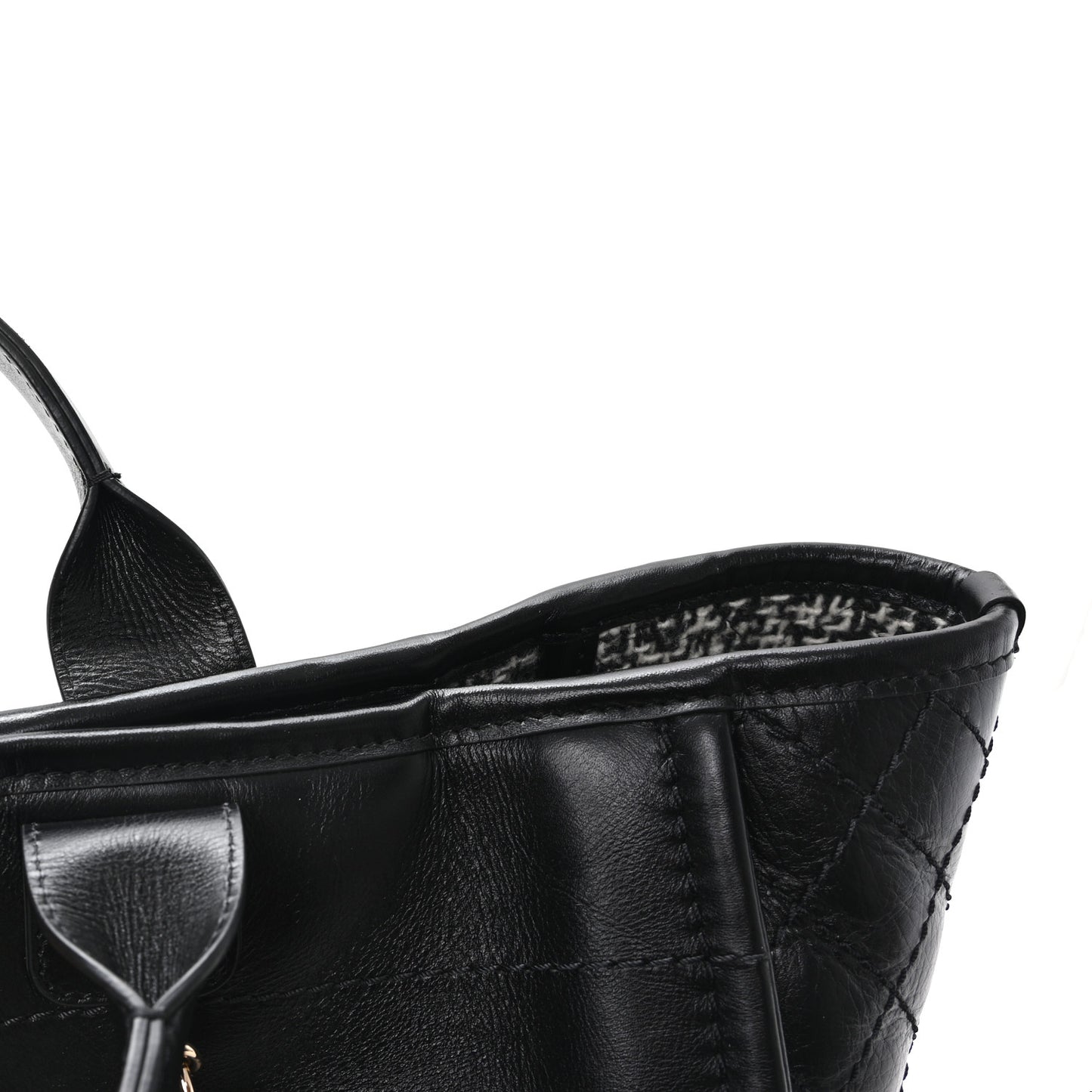 Calfskin Tweed Medium Deauville Tote Black Multicolor