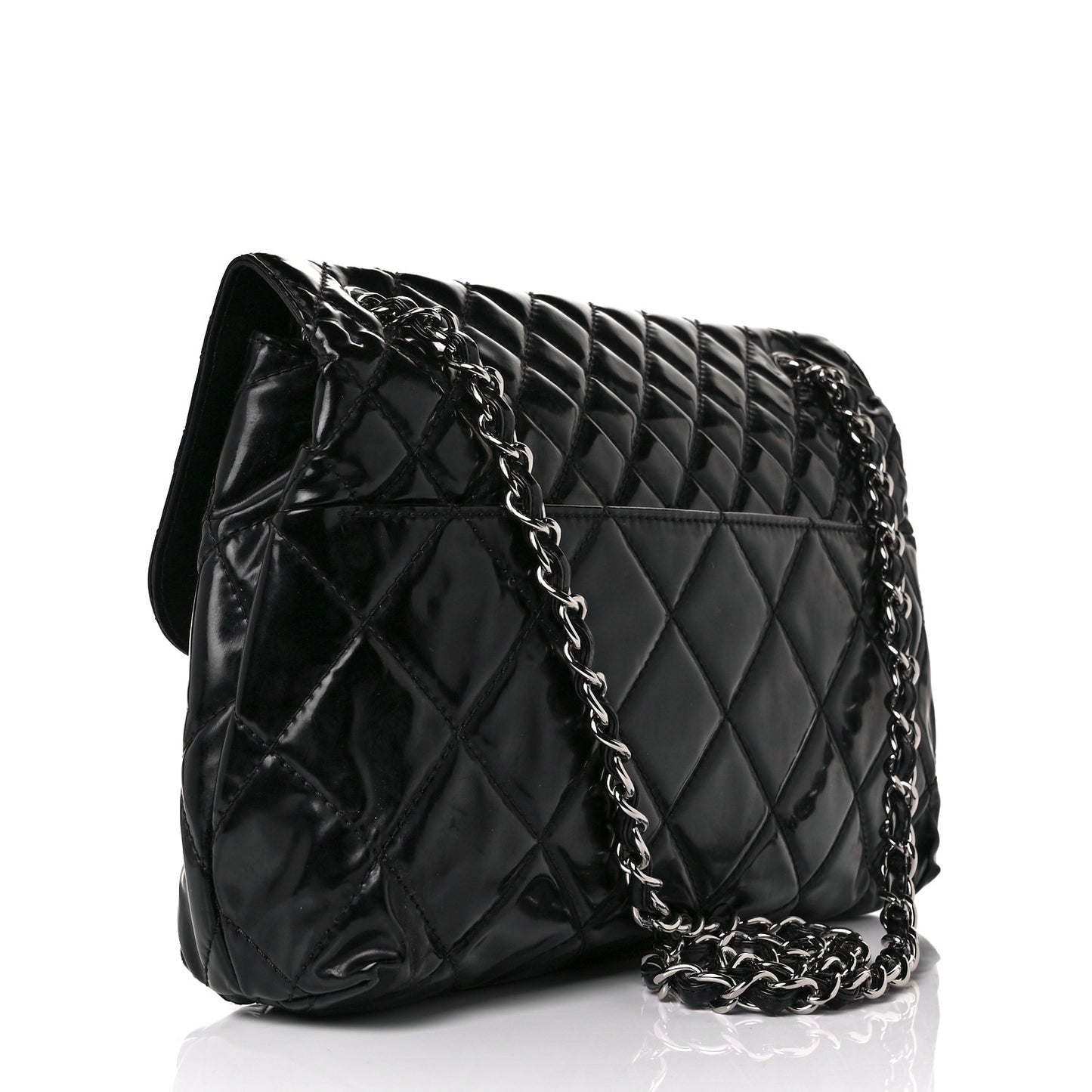 Vinyl Quilted In The Business Flap Bag Black
