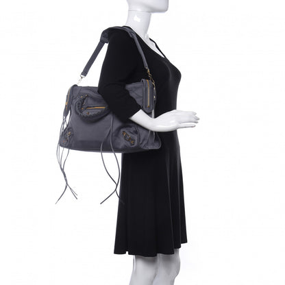 Balenciaga Satin Classic Gold Hardware City Gris Ardoise 2 of 11