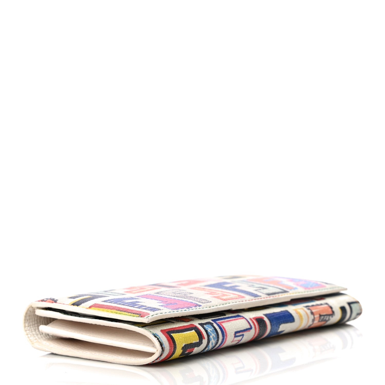 Fendi Zucca Spalmati FF Multicolor Continental Wallet White 4 of 16