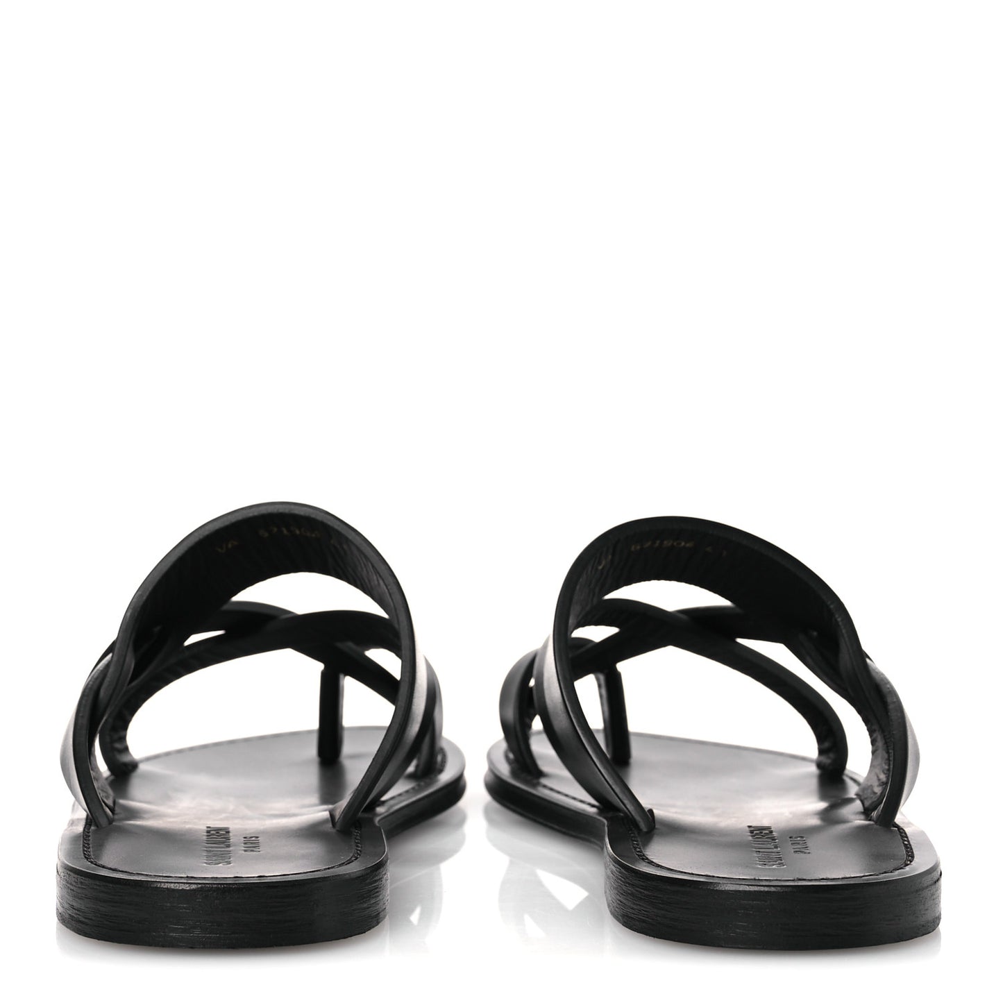 Calfskin Mens Culver Flat Mules Sandals 41 Black