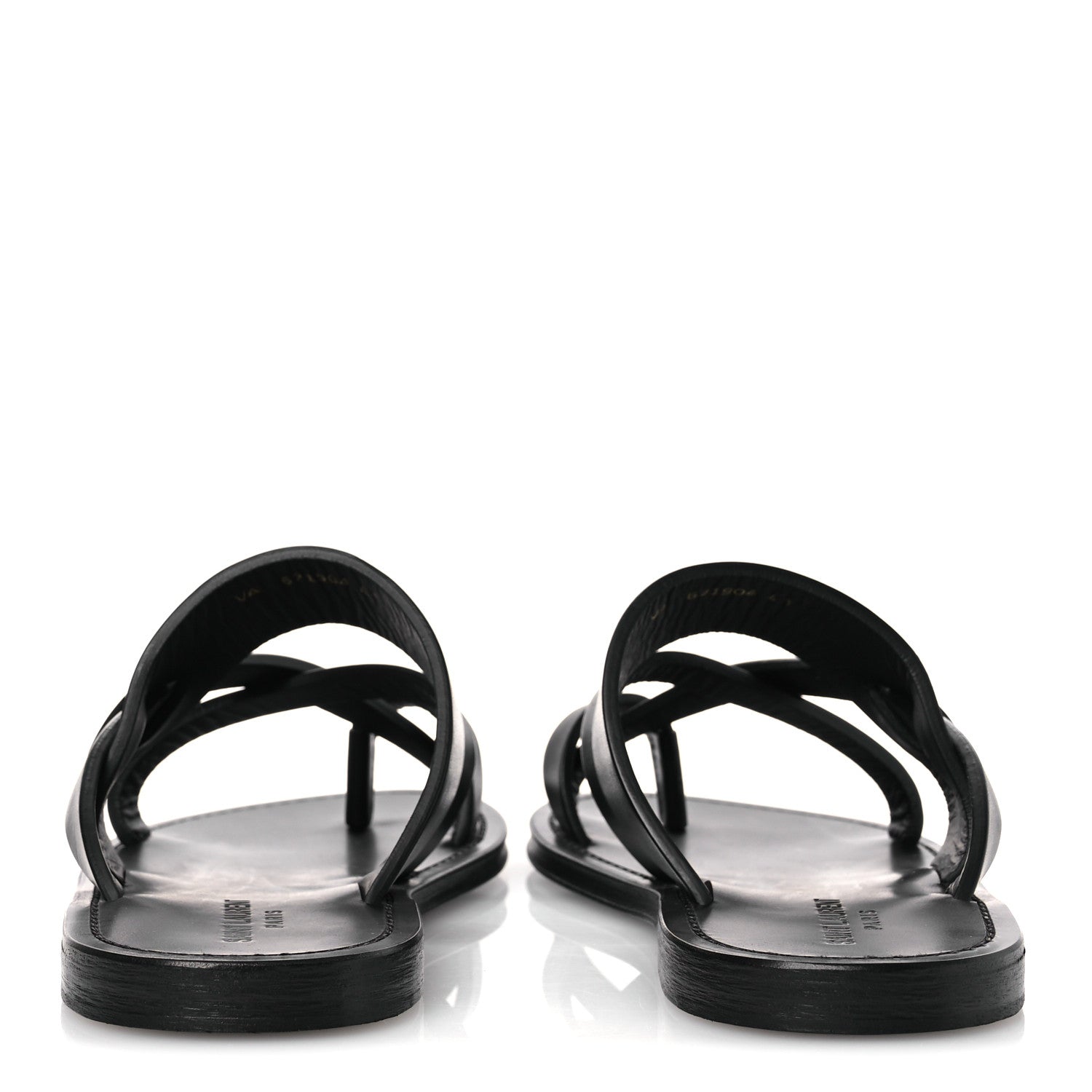 Saint Laurent Calfskin Mens Culver Flat Mules Sandals 41 Black 6 of 12